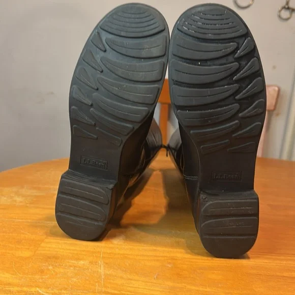 L.L. BEAN BLACK LEATHER RIDING BOOTS 8.5 - Picture 4 of 15